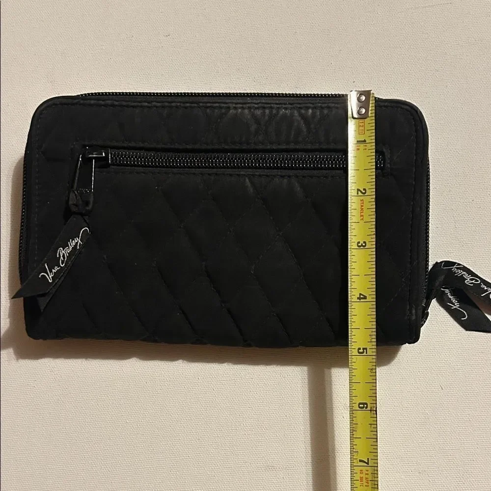 Vera Bradley Black Quilted Wallet with Silver Accents